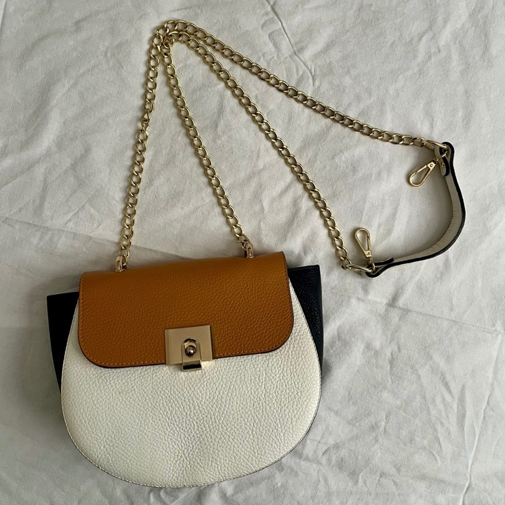 Prodotto Artigianale Pebbled Leather bag White, Brown, Navy B245